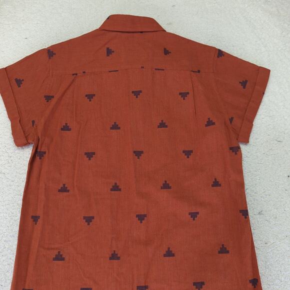 Bridge & Burn Organic Cotton T-shirt Dress Button Front Women's Small Orange - Picture 5 of 9